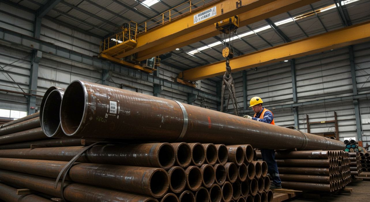 Yeraltı doğalgaz boru hattı döşeniyor.