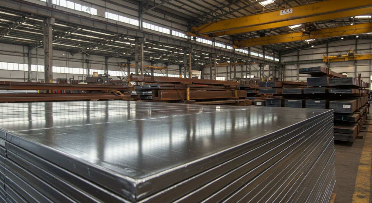 Otomotiv fabrikasında üretim hattında parlak krom parçalar.