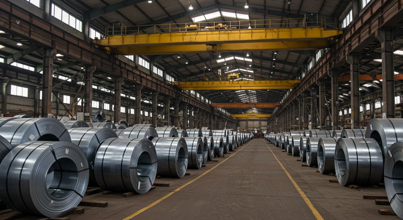 Güneş enerjisi panelleri için kullanılan metal taşıyıcı yapılar.