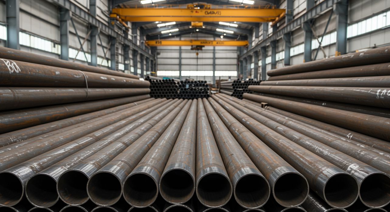 Petrokimya tesisinde bulunan boru hatları ve tanklar.